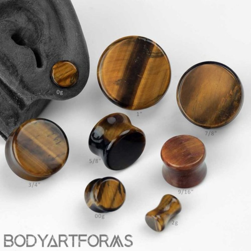 BNIP Yellow Tiger's Eye Stone Plugs 6g